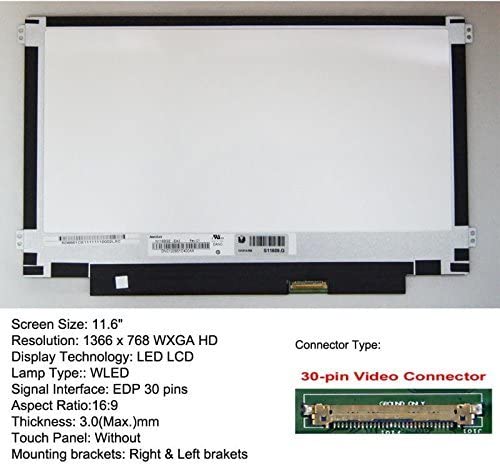 Laptop LCD Screen Size: 11.6" Slim 30pin