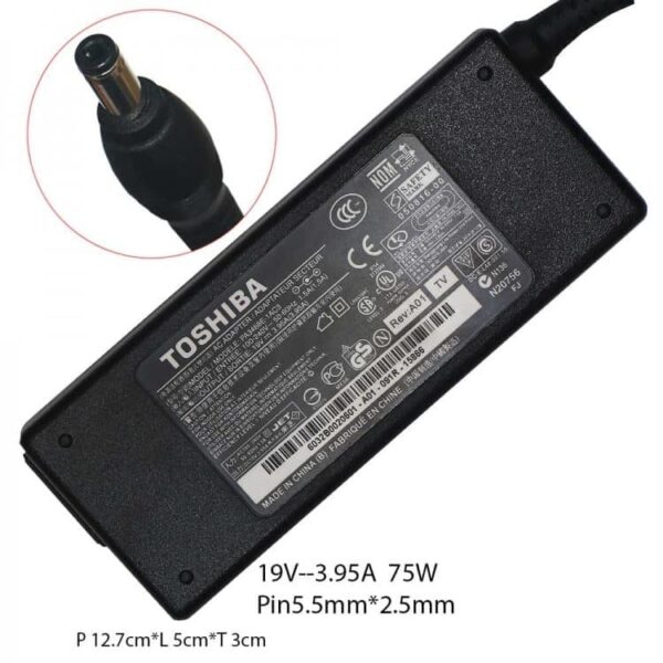 Toshiba 19v 3.95A 2.5mm Laptop Charger