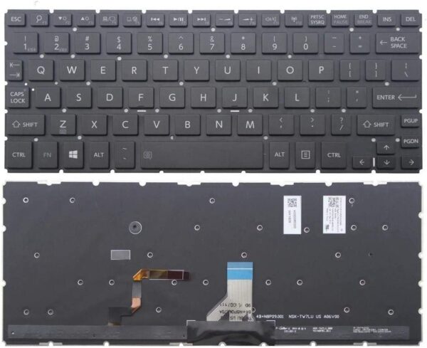 Toshiba Satellite Radius P25W-C P25W-C2300-4K P25W-C2302 US Black Backlit Keyboard