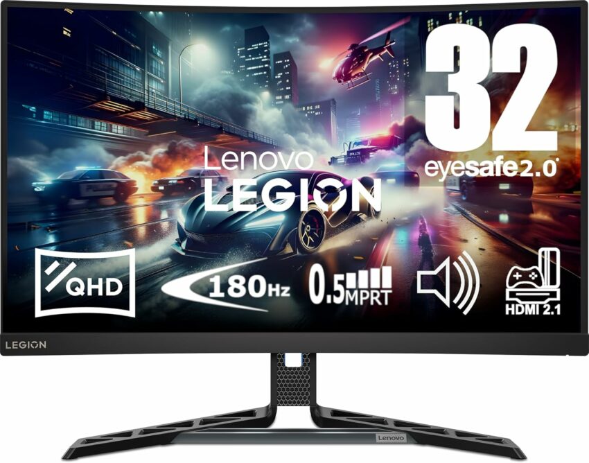Lenovo Legion R32qc-30 31.5-inch VA Curved QHD 180Hz Gaming Monitor Lenovo Legion R32qc-30 31.5-inch VA Curved QHD 180Hz Gaming Monitor