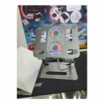 Foldable Table Laptop Holder Stand with Double Cooling Fan – Aluminum Adjustable Base (P43F Gray)