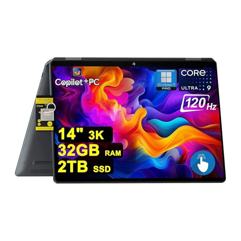 HP OmniBook Ultra Flip 14‑fh0033dx – Intel Core Ultra 9 288V 32GB RAM 2TB SSD 14″ 3K OLED Touch Intel Arc Graphics Copilot+ AI PC (1)